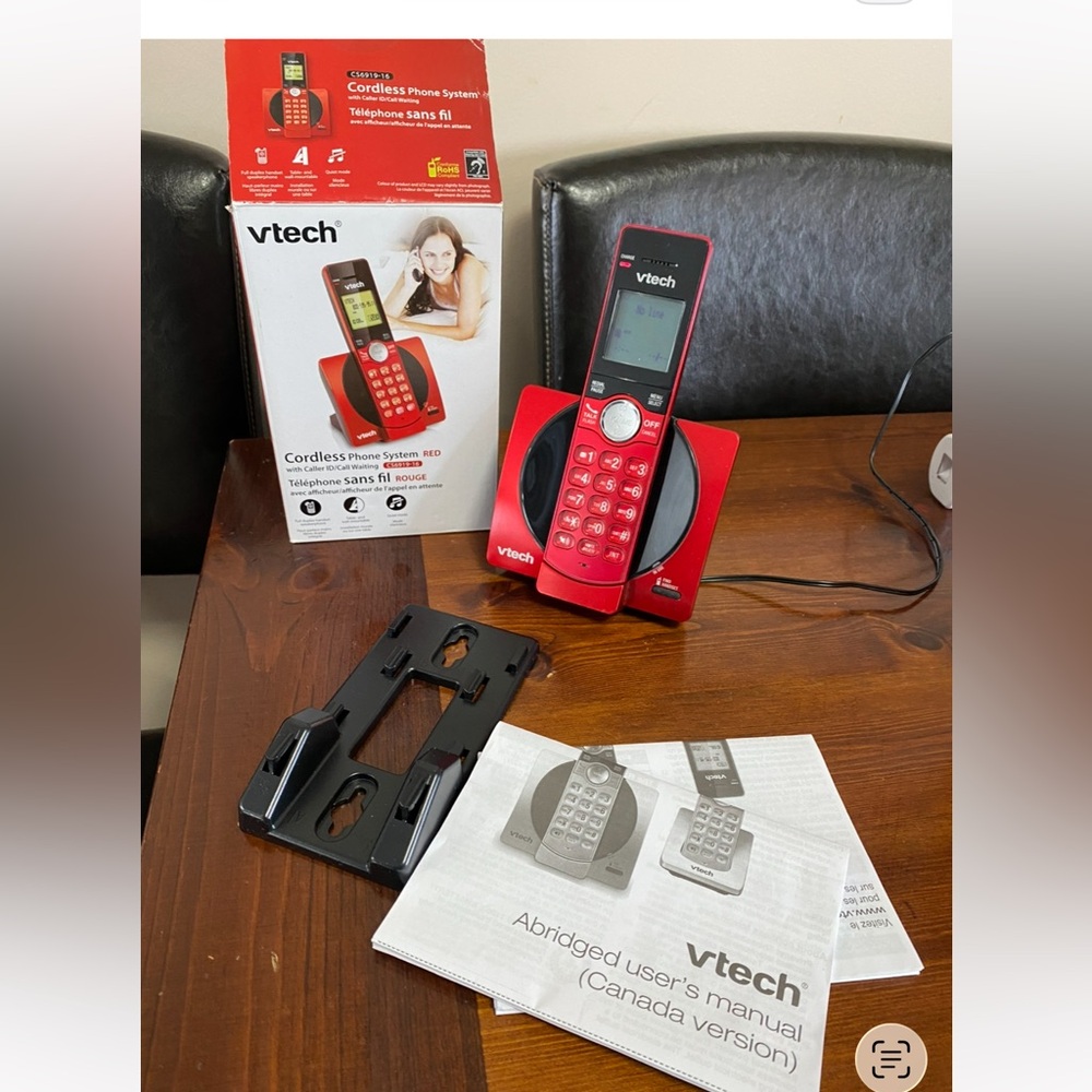VTech Single CS6919-16 Cordless Phone System in red